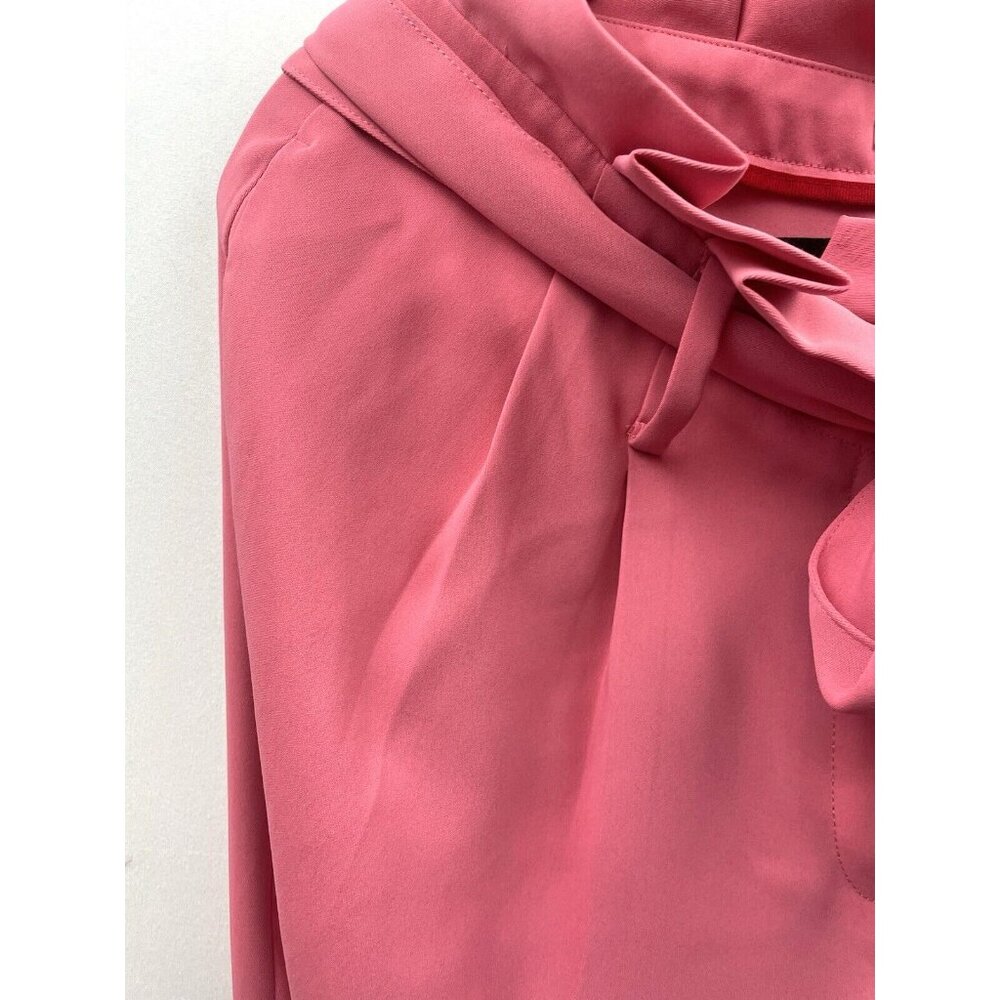 Boden Melina Pink Poppy Paperbag Pants Belted High Rise Straight Leg Size 10R - Picture 12 of 15